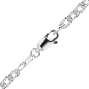 Finished Elongated Textured Cable Necklace in Sterling Silver