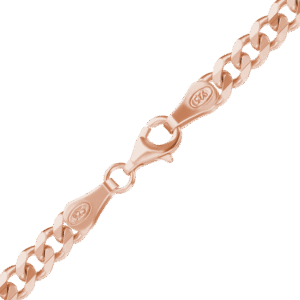 Finished Classic Curb Necklace in Sterling Silver 18K Pink Gold Finish