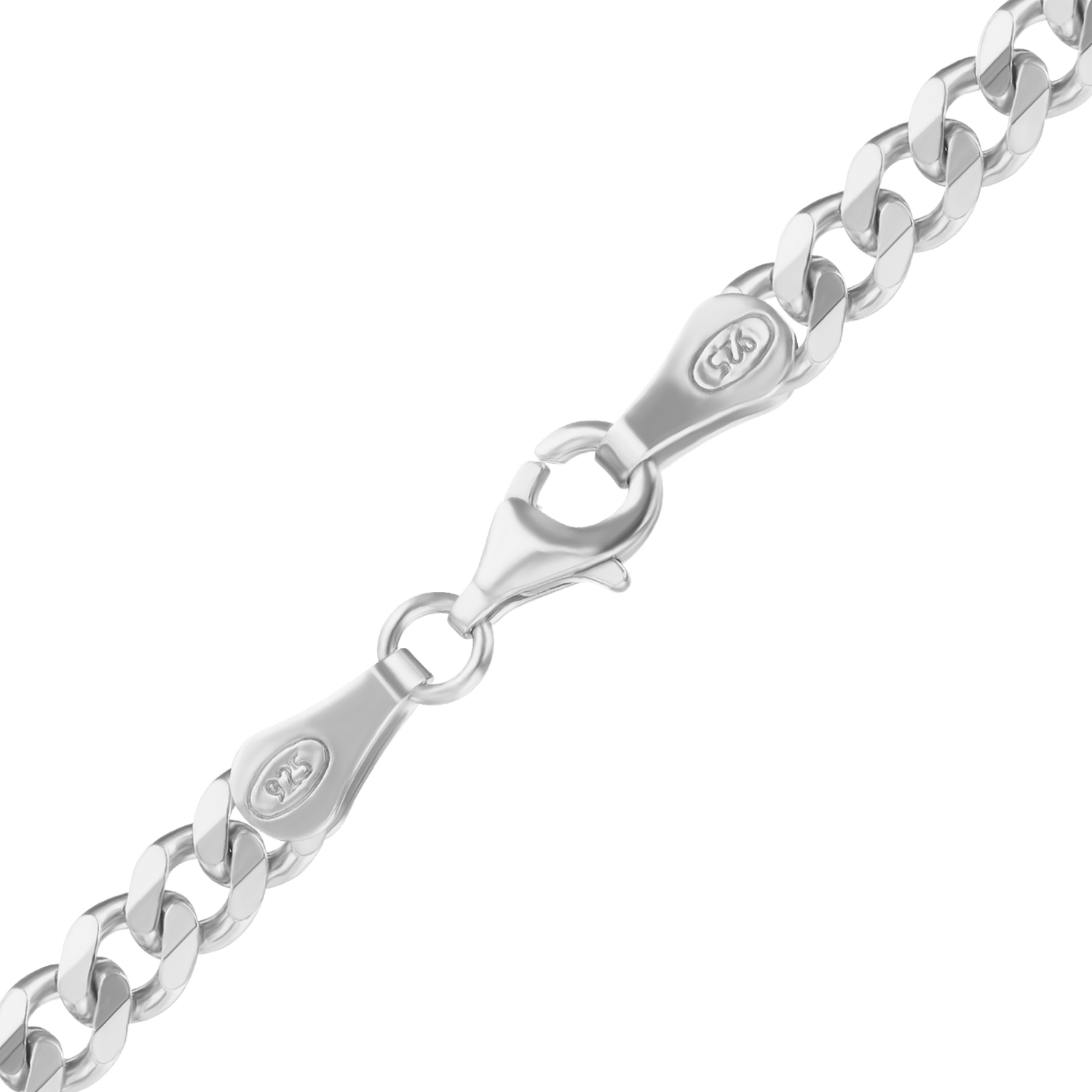 Finished Classic Curb Necklace in 14K White Gold