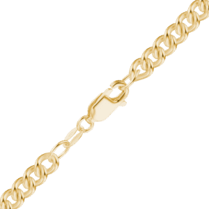 Finished Medium Round Curb Necklace in Sterling Silver 18K Yellow Gold Finish