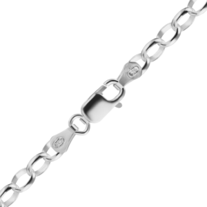 Finished Oval Rolo Necklace in Sterling Silver