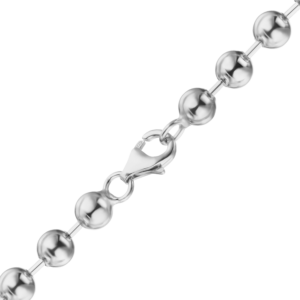 Finished Round Bead Necklace in Sterling Silver