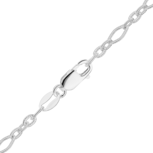 Finished Textured Fancy Cable Necklace in Sterling Silver
