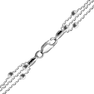 Finished Hand Assembled Triple Strand Beaded Cable Finished Necklace in Sterling Silver
